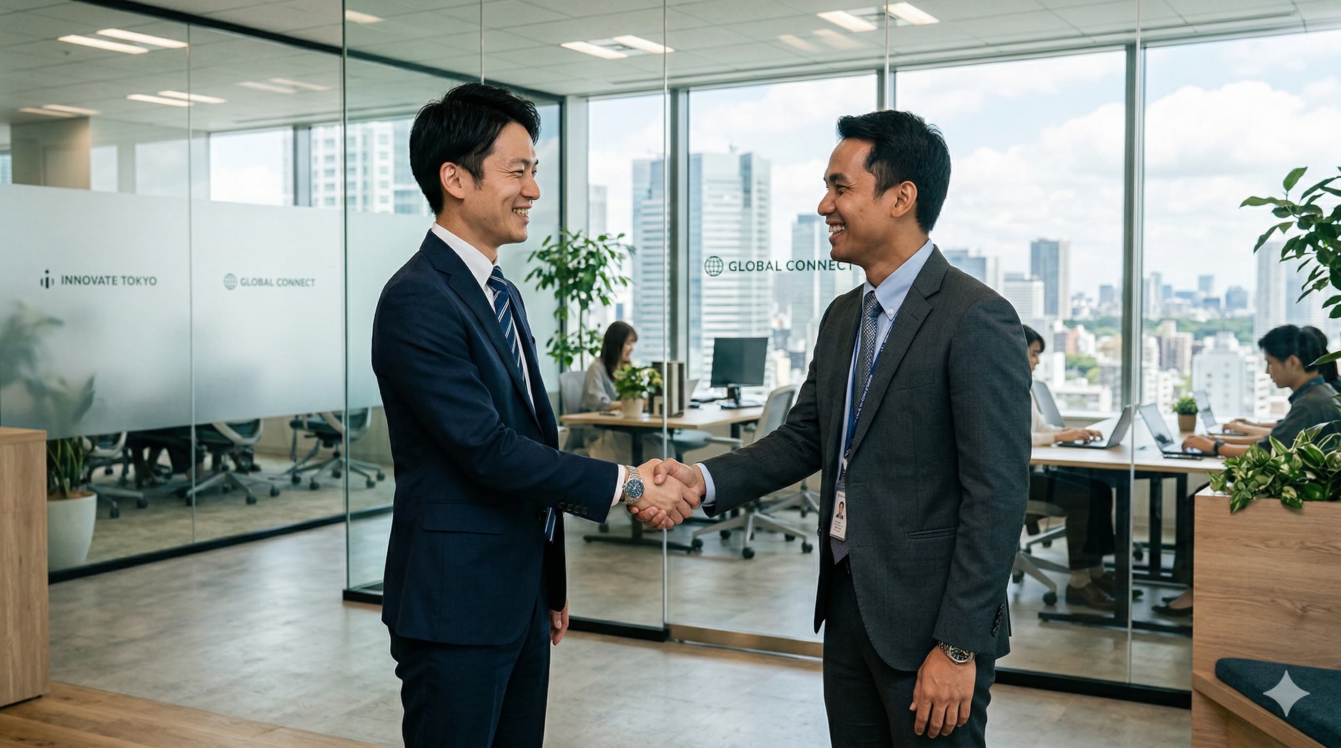 外国人材の採用を相談する人たち